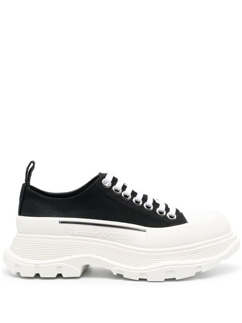 black/white calf leather canvas logo-print ALEXANDER MCQUEEN | 697072W4MV21070